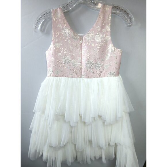 American Princess Girls Dress Size 10 Embroidered Floral Layered Skirt Rhineston - Picture 6 of 12